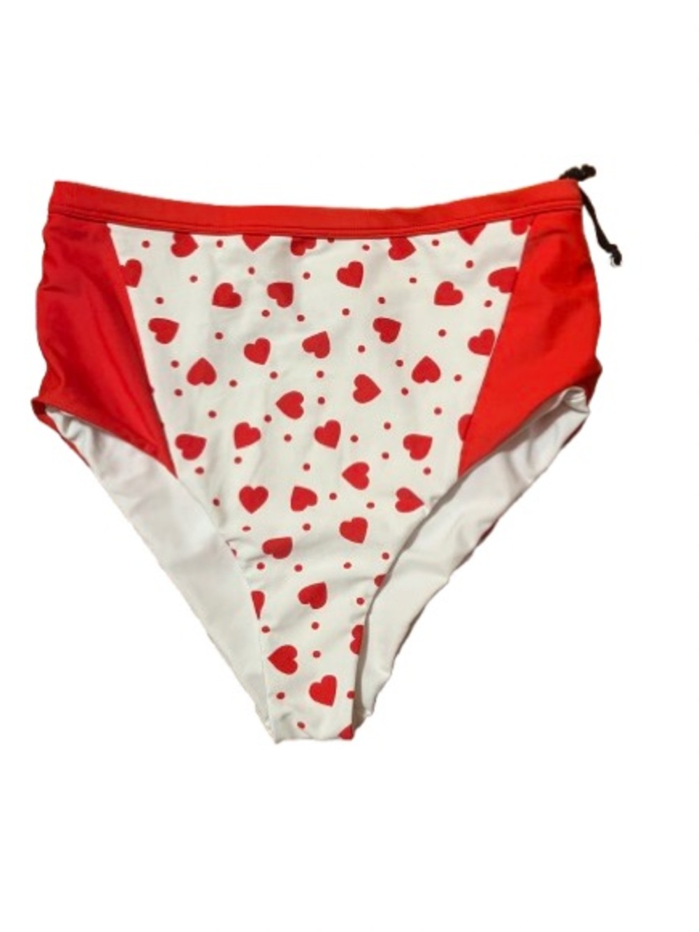 NWT Tularosa High-Waist Heart Print Bikini Bottoms in Red and White Size Medium